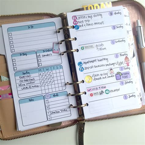Free Planner Inserts Week On A Page With Trackers Wendaful Planning
