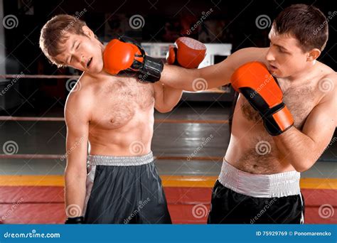 Two Men Is Boxing On The Ring Stock Image Image Of Ring Professional