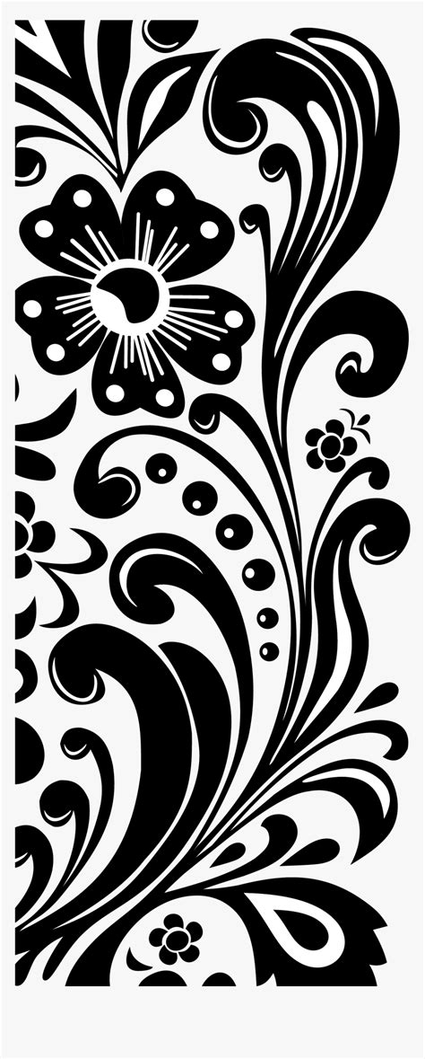Transparent Lace Clip Art Clipart Flower Border Black And White Hd