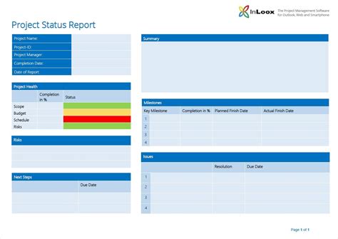 Pmi Project Status Report Template