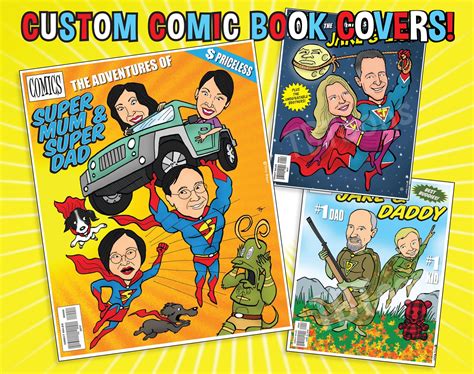 Custom Comic Book Cover Superhero Cartoon Caricature Drawing Etsy Uk