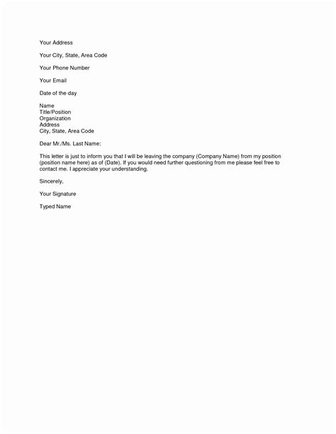 Simple Resignation Letter Sample Giat Belajar