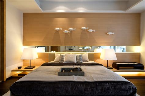 Modern Oriental Bedroom Blone Wood Cool Neutrals Steve