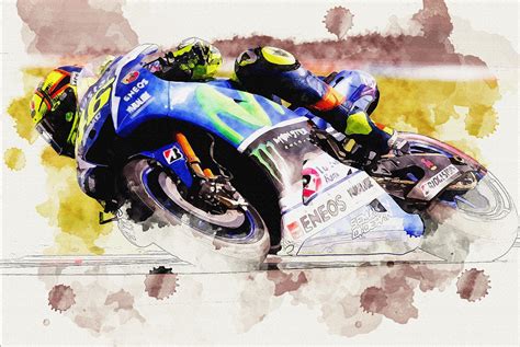 Valentino Rossi Movistar Yamaha Motogp Digital Art By Don Kuing