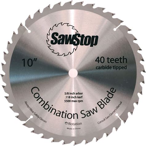 Sawstop Cns 07 148 40 Tooth Combination Table Saw Blade 10 Inch With 5
