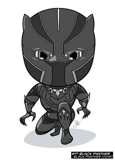 Marvel Cute Black Panther Original Art Poster Superhero Clip Etsy España