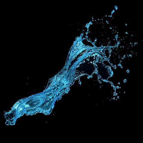 Blue Water Splash On Black Background Photograph By Biwa Studio Fine