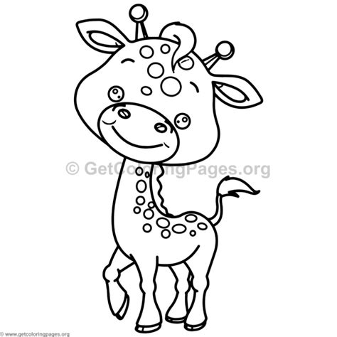 Cute Baby Giraffe Animal Coloring Pages