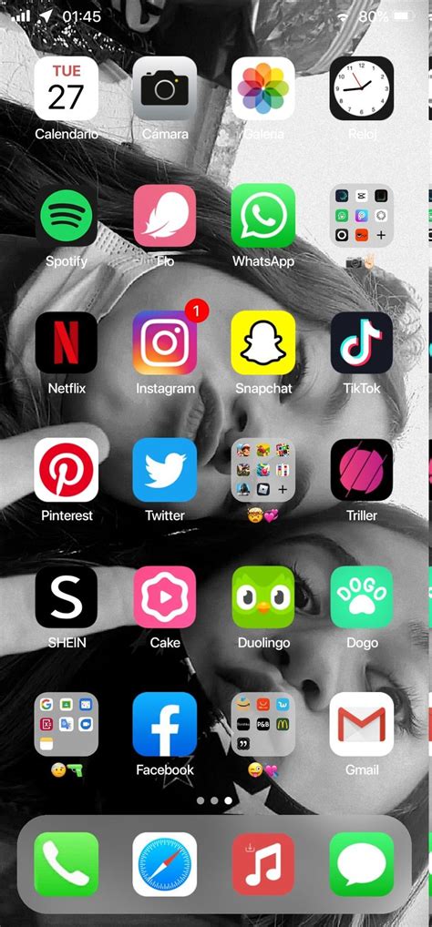 Homescreen Iphone Iphone Layout Hippie Wallpaper Duolingo Instagram And Snapchat Murphy