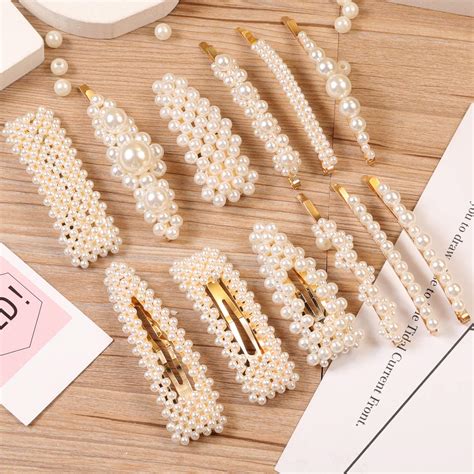 Buy 12 Pcs Pearl Hair Clips Large Hair Clips Pins Barrette In Pakistan