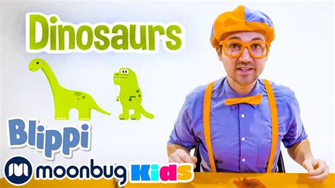 Blippi Learns About Dinosaurs Digging For Fossils Animals For Kids