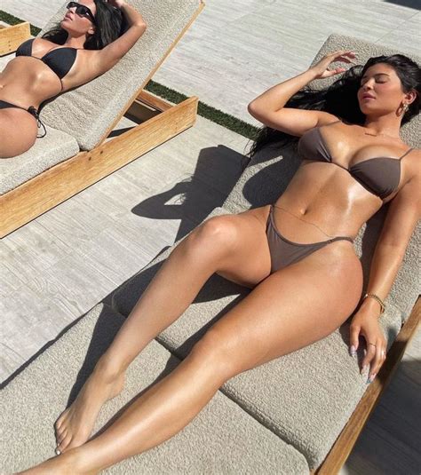 Kim Kardashian And Kylie Jenner Pour Curves Into Twin Bikinis In Red