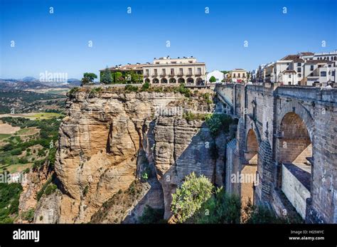 Spain Andalusia Province Of Malaga Ronda Puente Nueva Spanning The