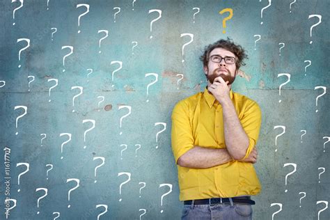 Doubtful Man Asking Questions To Himself Stock Foto Adobe Stock