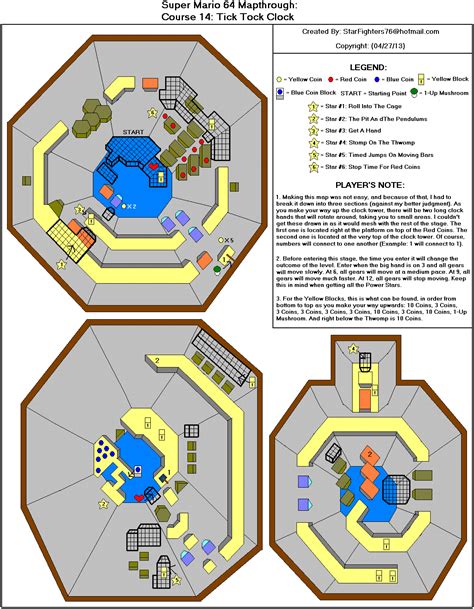 Super Mario 64 Course 14 Tick Tock Clock Map Map For Nintendo 64 By