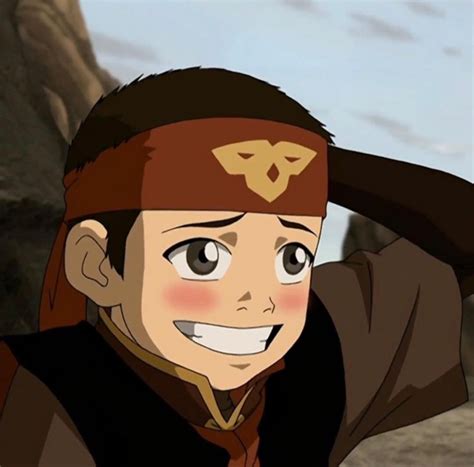 aang blushing at katara’s firenation outfit