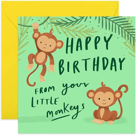 Happy Birthday From Your Little Monkeys Card Joke Birthday Etsy