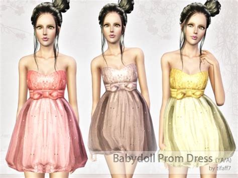 The Sims Resource Babydoll Prom Dress Yaa