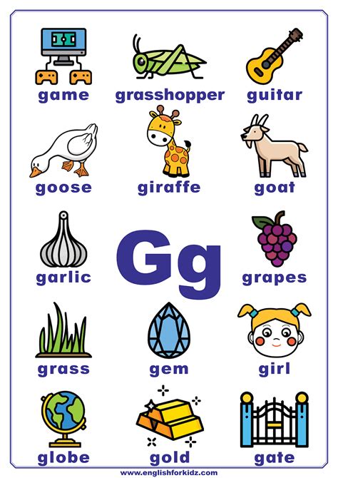 Letter G Worksheets Flash Cards Coloring Pages
