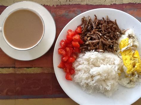 Homemade Breakfast Rice Eggs Dilis Tomatoes And Coffee Breakfast Rice Food Mommys