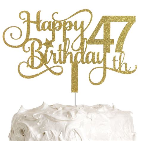 Alpha K Gg 47th Birthday Cake Topper Happy 47th Birthday Cake Etsy