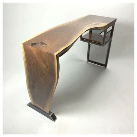 Enjoy and be inspired by clients who have installed our wood this reception counter or reception desk is perfect for any office or retail store. Handmade Live Edge Waterfall Desk Modern Industrial Steel ...