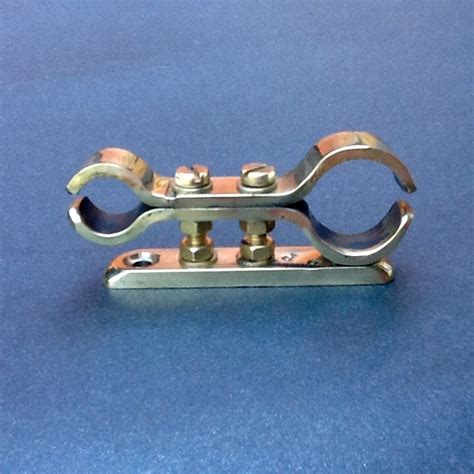Brass Pipe Clamp Bracket Solid Brass 15mm 20mm Double Ports