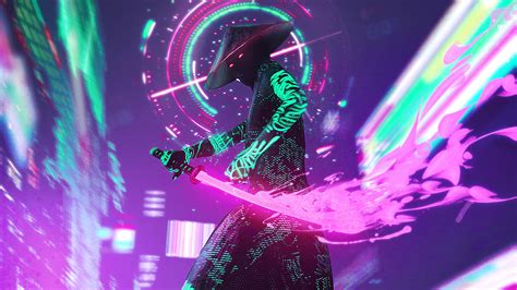 Neon Samurai Cyberpunk Wallpaper Hd Artist 4k Wallpapers
