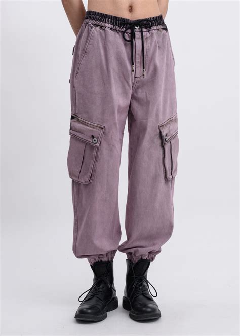 017 Shop Feng Chen Wang Lavender Acid Washed Cargo Pants