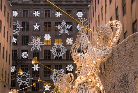 New York City Manhattan Rockefeller Center Christmas Decorations And