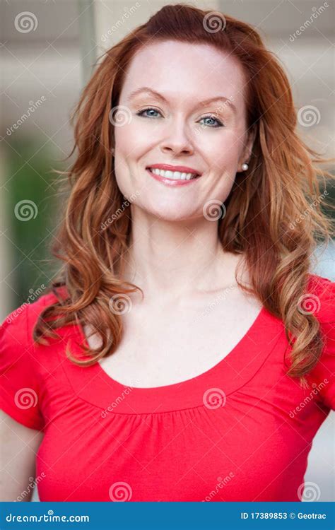 Attractive Thirties Caucasian Woman Smiling Stock Image Image Of