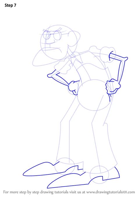 Step By Step How To Draw Eustace Bagge From Courage The Cowardly Dog