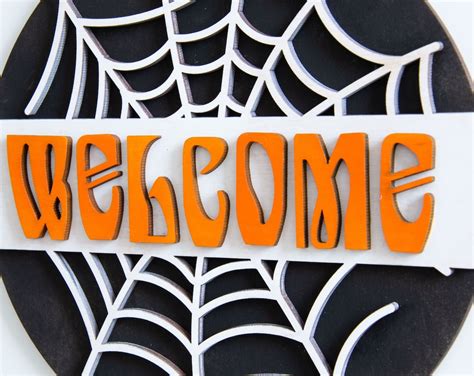 Welcome Round Sign Svg Halloween Svg Spooky Welcome Svg Etsy