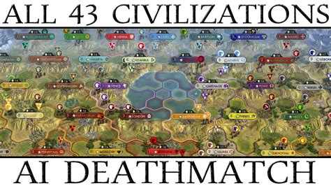 Civ 5: All 43 Civilizations AI Only Deathmatch - YouTube