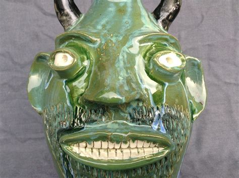 Green Devil Face Jug Made By Randy Tobias Nc Collectors Weekly