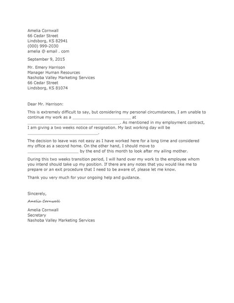 Sample Resignation Letter 2 Months Notice