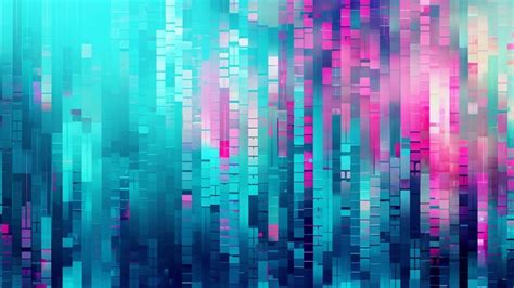 Premium Ai Image Teal And Cyber Pink Pixelation Abstract Pattern This