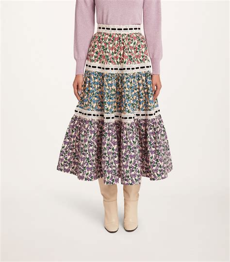 Marc Jacobs Tiered Prairie Skirt With Lace Trim In 2020 Prairie Skirt