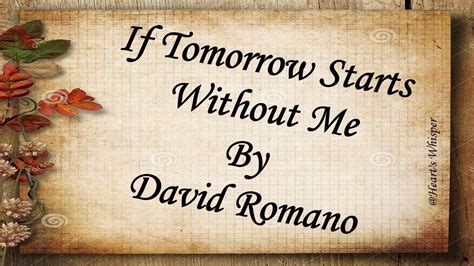 Check spelling or type a new query. If Tomorrow Starts Without Me_By_David Romano_Rec_Abhijit ...