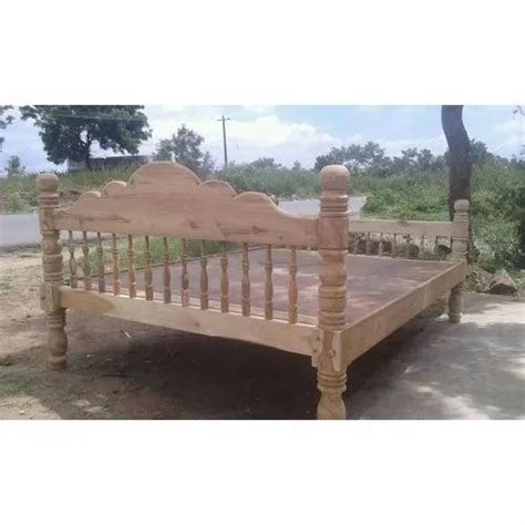 Teak Wood Brown Single Cot Bed Size 75x60 Inch Warranty 1 Year At