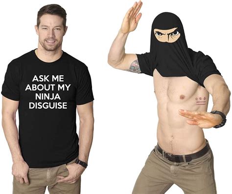 Amazon Com Mens Ask Me About My Ninja Disguise Flip T Shirt Funny