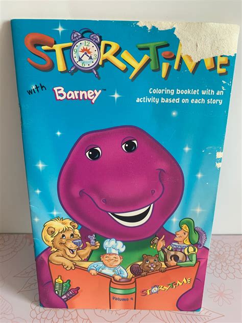 Storytime With Barney Barney Mini Coloring Book Barney Etsy