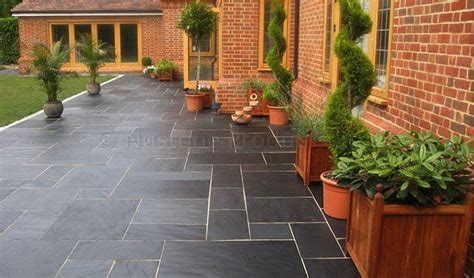 Nustone Black Slate Paving Slabs Garden Patio Slabs Natural Stone