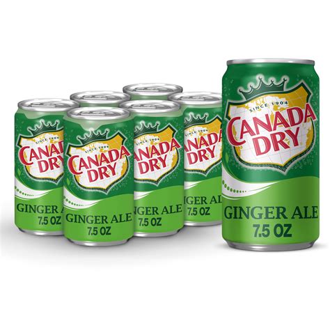 Canada Dry Ginger Ale Soda Pop 75 Fl Oz Cans 6 Pack