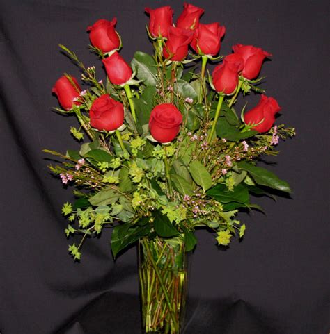 Classic Dozen Red Roses Petals On Prince Floral Arrangements For All