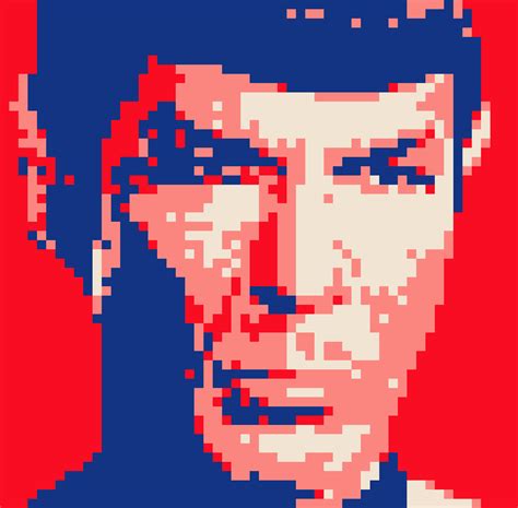 Spock Star Trek Pixel Art 8bit Recoloured I Made This In Hama Beads