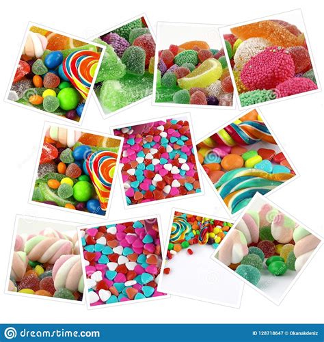 Candy Sweet Lolly Sugary Collage Stock Image Image Of Bright Round
