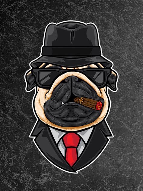 Umělecká Ilustrace Mafia Dog I Gangster Dogs Hund Hunde Corgi