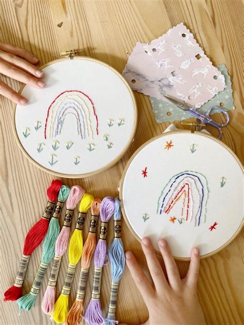 Childrens Rainbow Embroidery Kit
