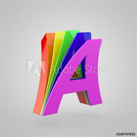 Pride Colors 3d Typography 3d Letters Upper Case Cutaway Rendering